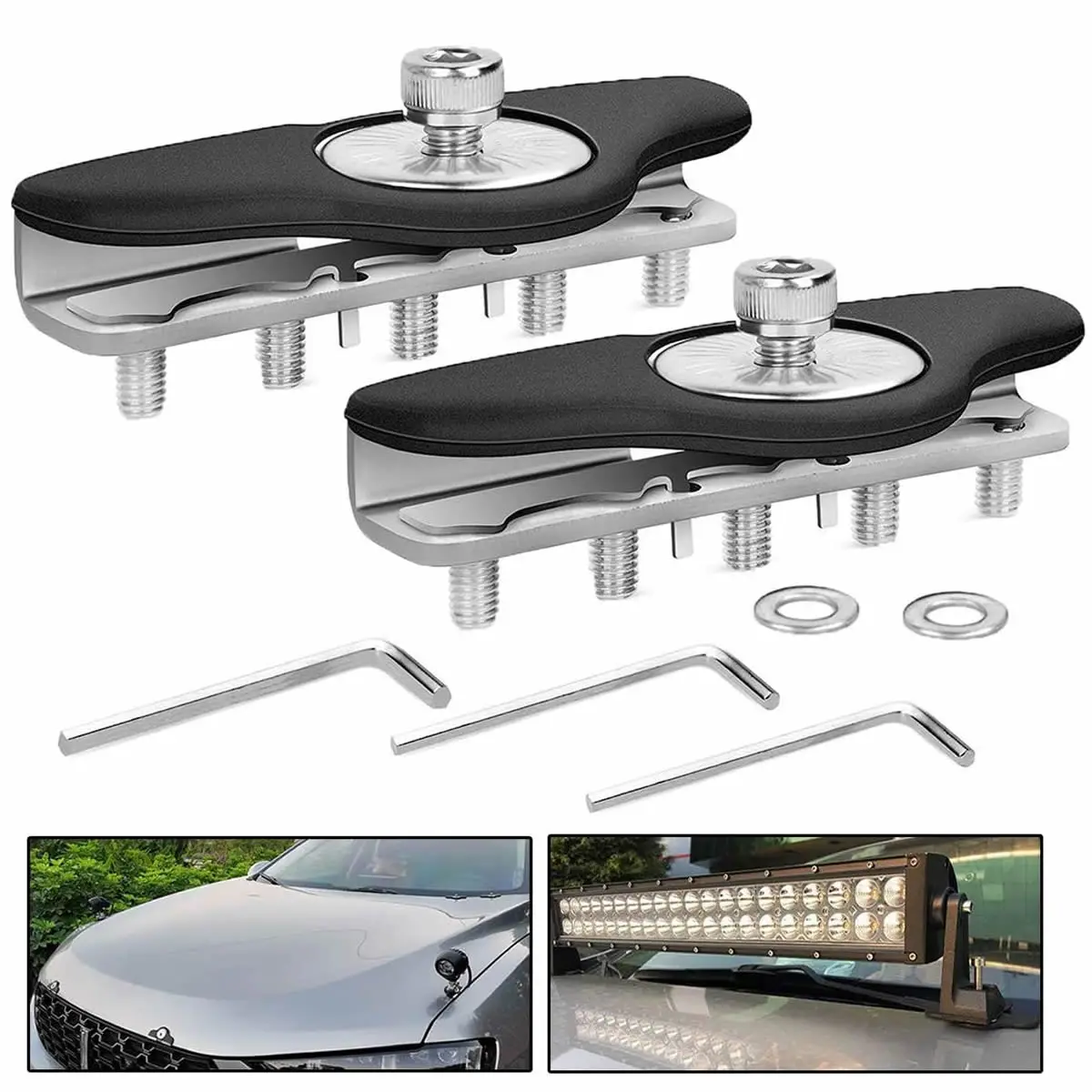 

Led Light Bar Mounting Brackets 2pcs Universal for Jeep Truck SUV Off Road Sedan Hatchback Wago Installed without Drilling