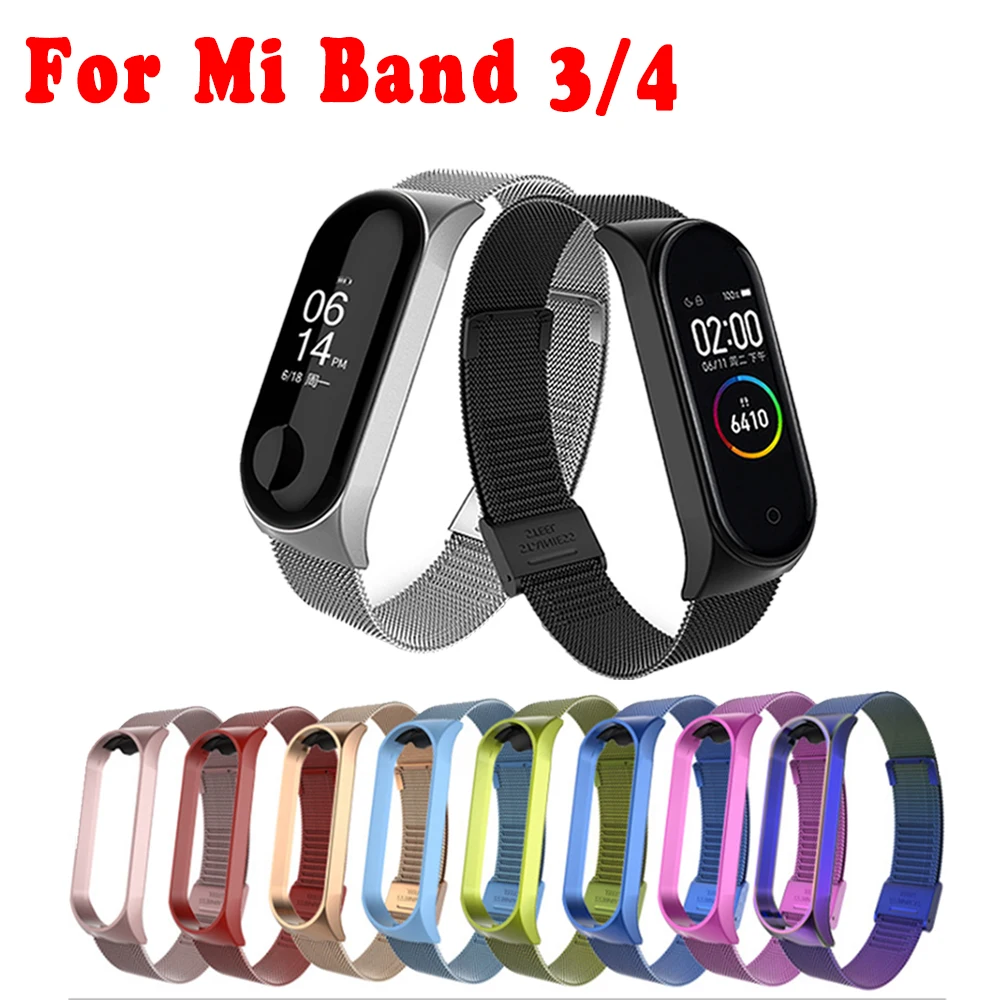 

Металлический ремешок из нержавеющей стали для Xiaomi Mi Band 4, браслет для Xiaomi Miband3, Mi Band 4, ремешок, браслет