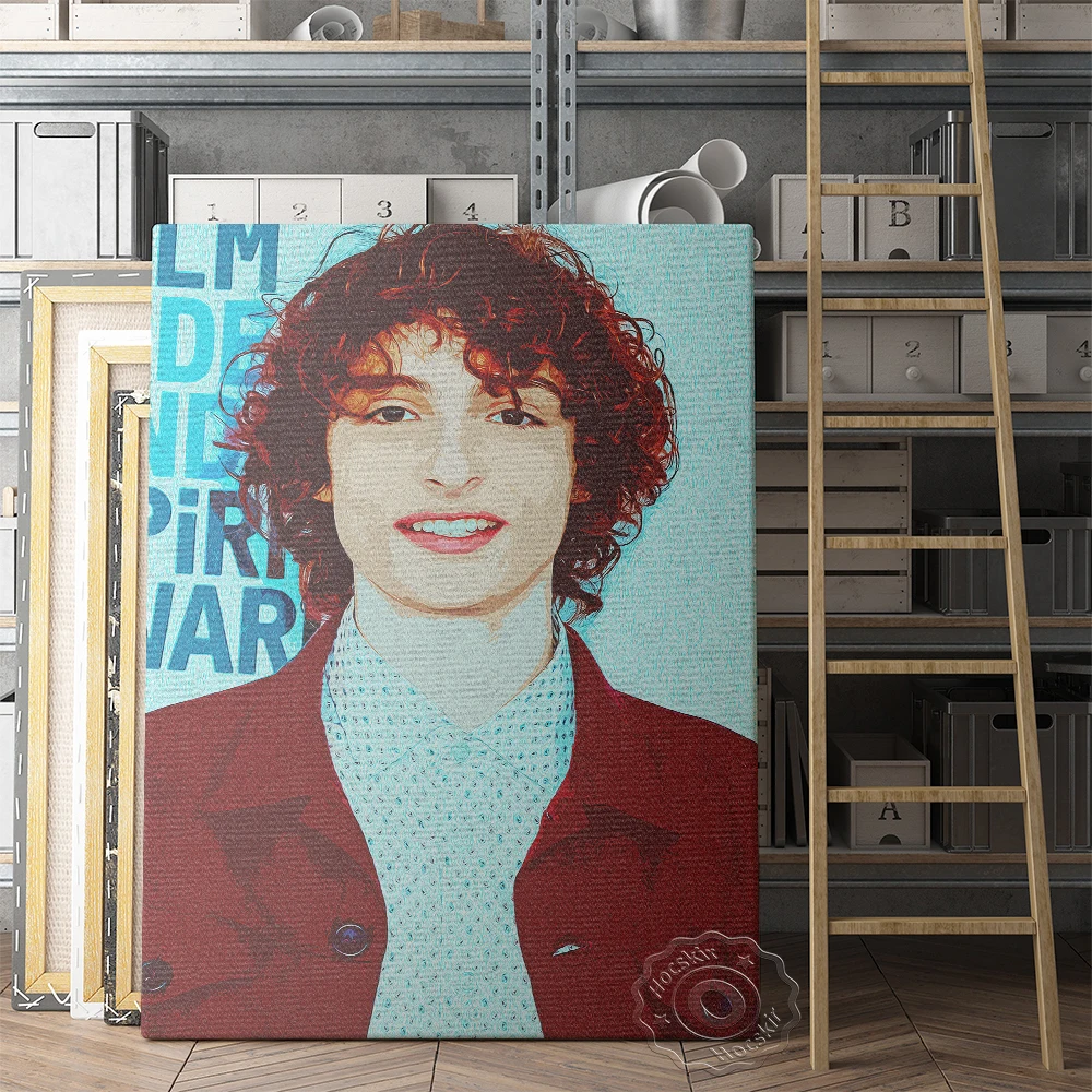 

Finn Wolfhard Canadian Actor Print, Wolfhard Fans Collect Poster, Minimalism Star Wall Decor, Wolfhard Portrait Wall Painting
