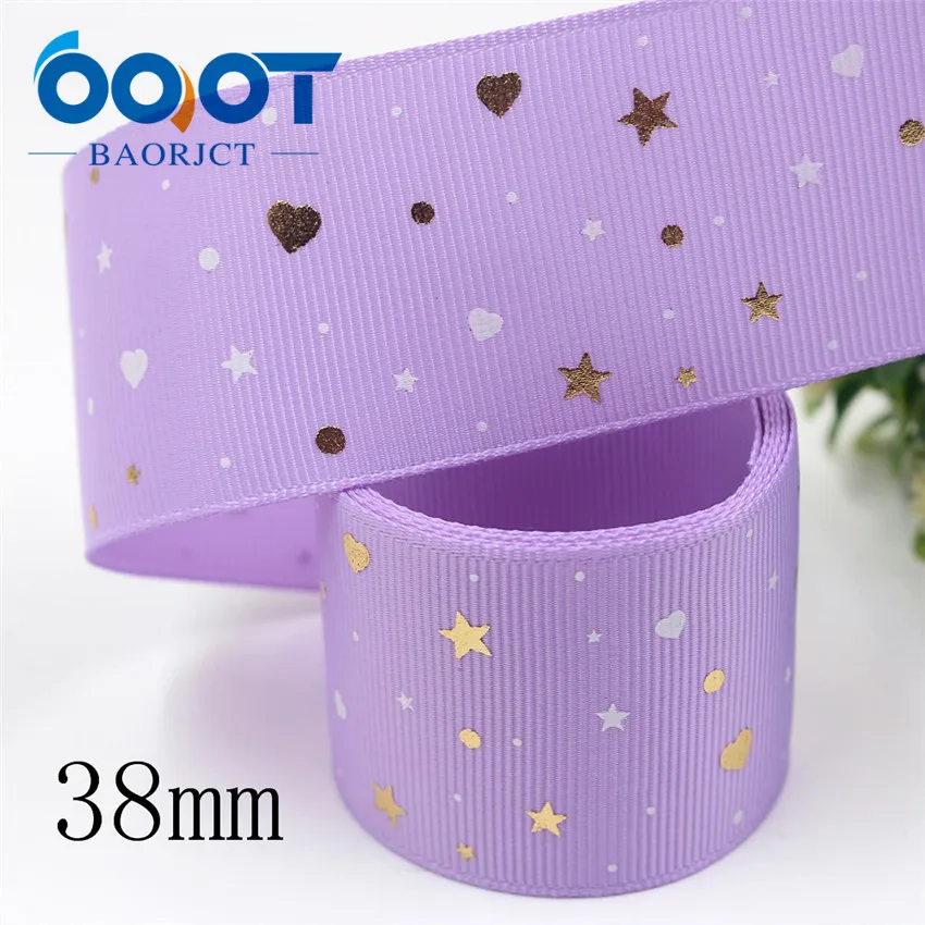 I-19910-2118 OOOT BAORJCT I-19916-2172, 38 мм, 5 ярдов Новые Флуоресцентные красочные печатные корсажные ленты, DIY головной убор ручной работы подарочная упаковка - Цвет: I-19910-2118