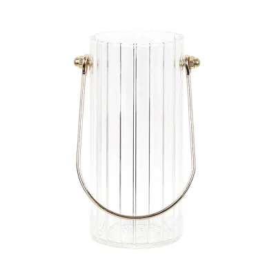 Ваза в скандинавском стиле Ins простой полоску с эффектом металлик прозрачный