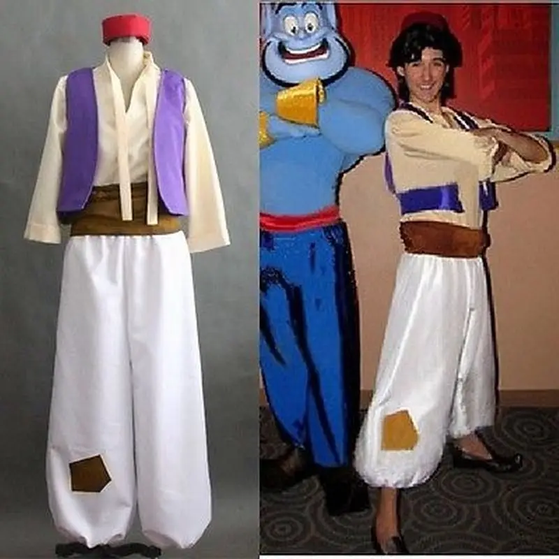 Halloween Aladdin and Magic Lamp Mens costume role play Indian suits full sets any size | Тематическая одежда и униформа