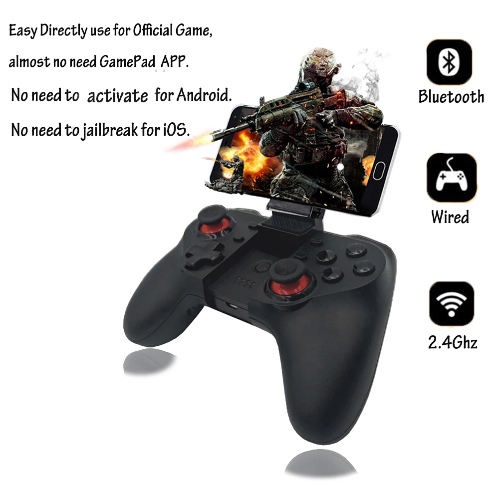 Фото Bluetooth-геймпад контроллер 2,4G, джойстик для Android и ISO, планшетофон PS3 TV BOX, держатель для игровой консоли, беспроводной джойстик №2