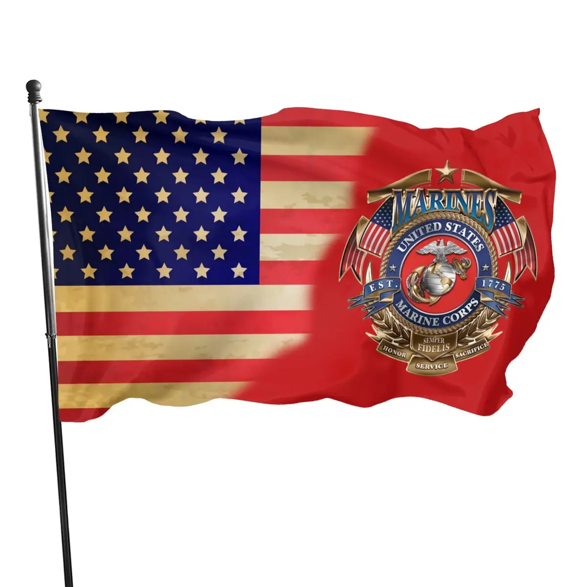 

United States Marine Corps Veterans Flag 3x5 foot garden decoration holiday decoration indoor and outdoor decoration banner.