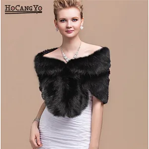 HCYO зимнее пальто из искусственного меха для невесты, женская свадебная шаль, вечерняя накидка, тонкая меховая накидка на плечи, элегантная женская накидка из искусственного меха