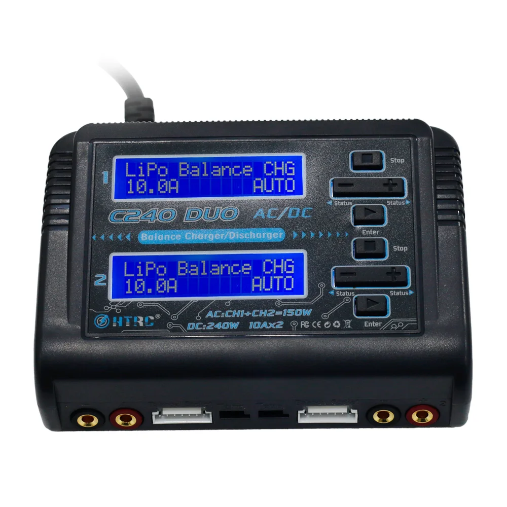 HTRC C240 Duo RC Lipo зарядное устройство AC/150 Вт DC/240 двухканальный 10A баланс разрядник для