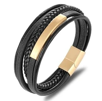 menclassic charm leather bracelet bracelet jewelry multilayer magnet handmade gift