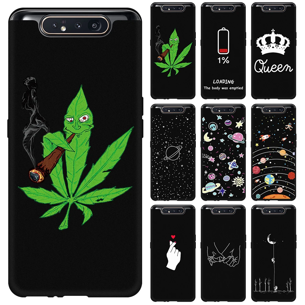 Черный матовый чехол для Samsung Galaxy A50 A70 A30 A40 A20 A10 M30 M20 M10 S10 S9 S8 Plus S10e с узором
