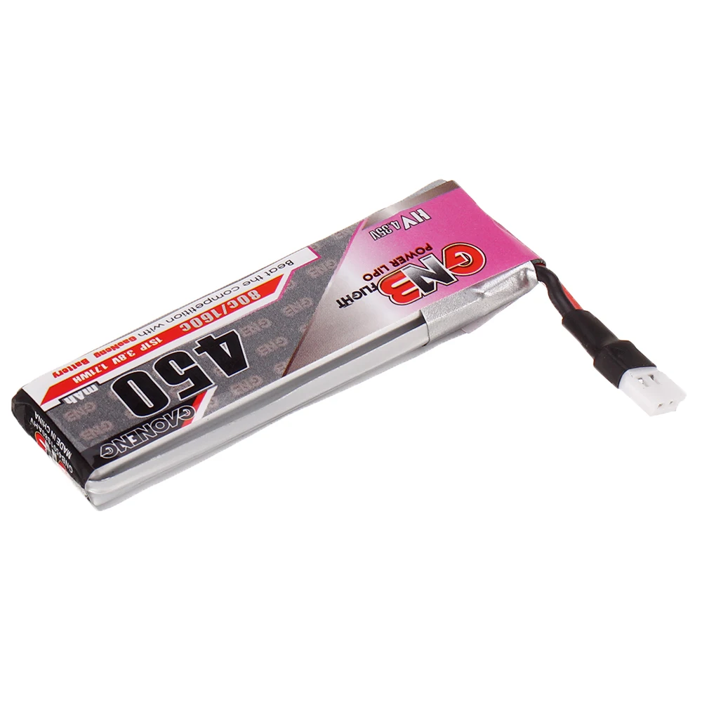 Аккумулятор GAONENG GNB 4 35 в 450 мАч 1S 80C HV PH2.0 белый штекер для модели E010 M80S Tiny7 RC - купить