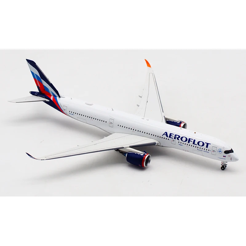 Литая модель самолета A350 масштаб 1:400 из сплава с базовым посадочным шасси