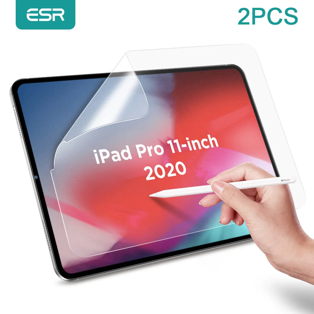 

ESR 2Pcs Screen Protector for iPad Pro 2020 11 12.9 inch Paper Feel Writable Film HD Anti Blue-ray Painting Films for iPad Pro
