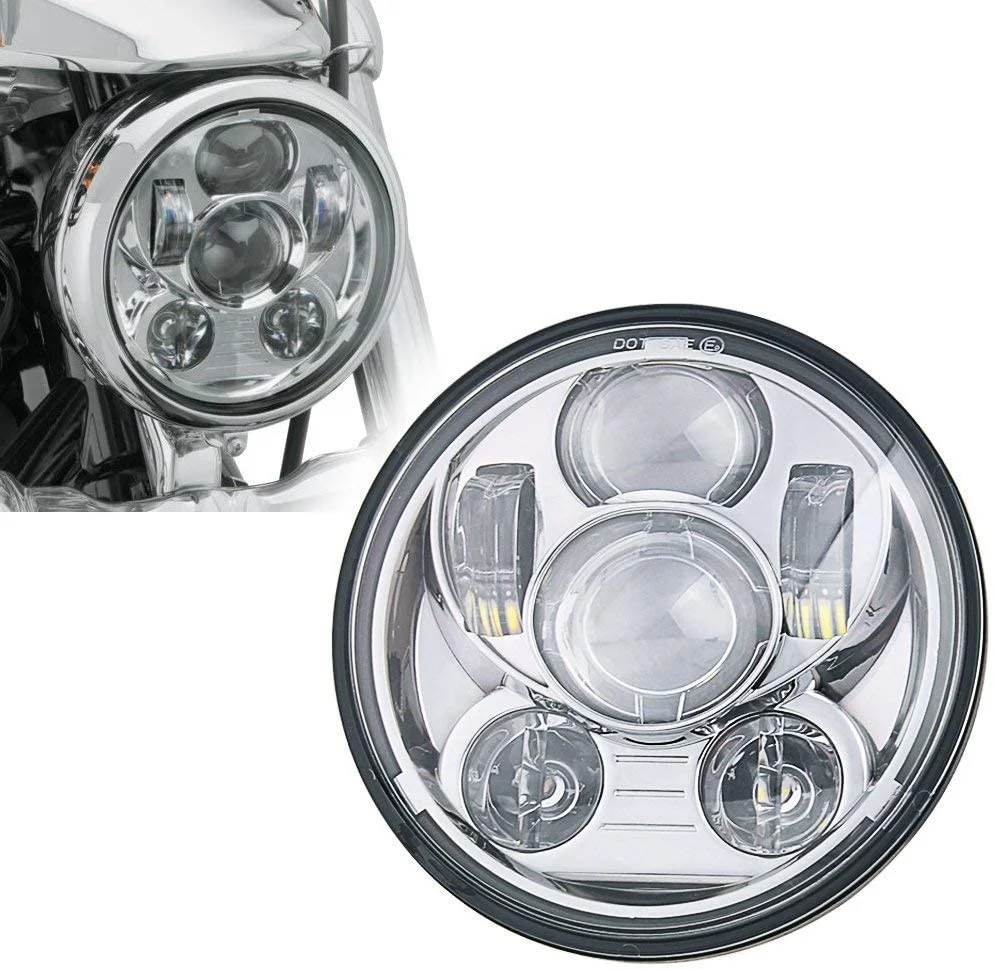 

Sunpie Motorcycle 5-3/4 5.75 Halo Led Headlight for h Arley Dyna Street Bob Super Wide Glide Low Rider Night Rod Train Softail