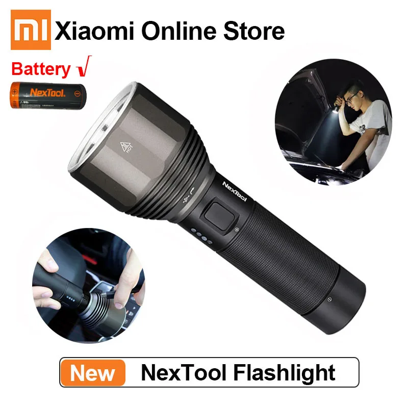XIAOMI Youpin NexTool перезаряжаемый светильник-вспышка 2000лм 380 м 5 режимов IPX7 водонепроницаемый светодиодный светильник тип-c фонарь для кемпинга