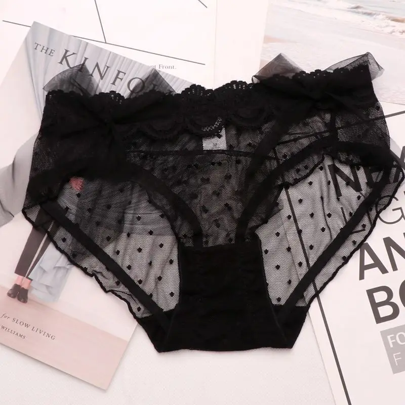 SP & CITY милые кружевные трусики в горошек с большим бантом соблазнительное нижнее