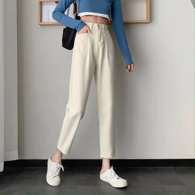 Джинсы женские с высокой талией в Корейском стиле