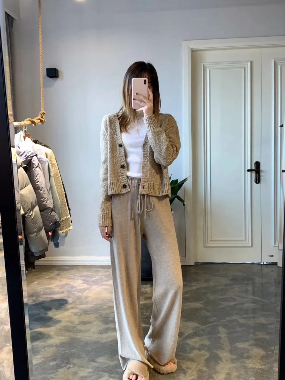 

Wool Wide-leg Pants, Sheep Wool Blended Women's Mopping Pants