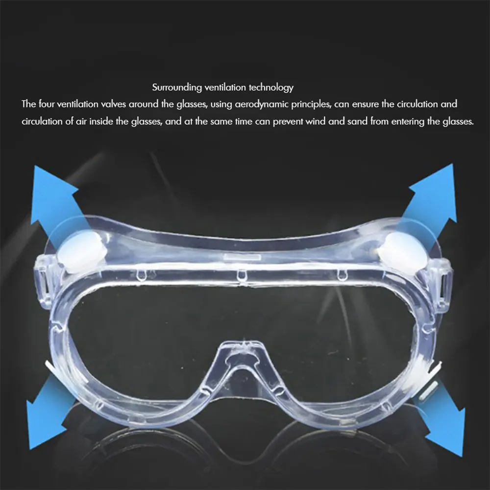 

Breathable Clear Lens PC Foldable Protective Glasses Safety Goggles Proof Lab Windproof Sport Goggle Fully Enclosed