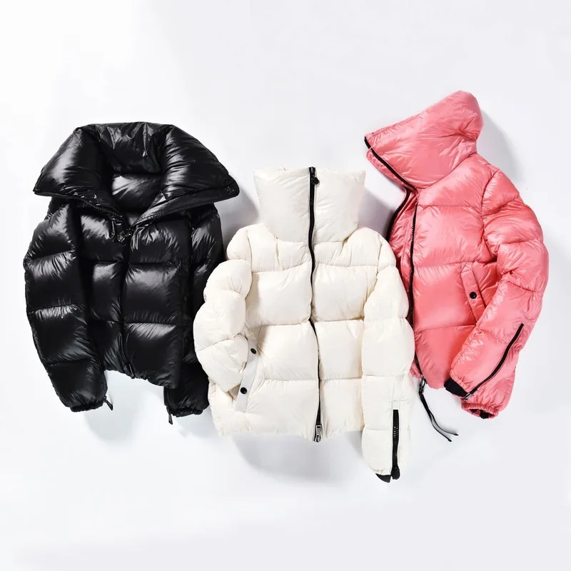 

JCHB 2021 Women's Down Jacket Short Coat Female Winter Parkas Woman Short Thick White Duck Coats Fashion Mujeres Abrigos Pph164