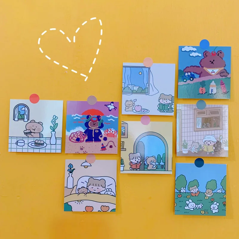 

6-12Pcs/lot Kawaii Cartoon Sticker Home Decoration Material Hand Account Stationery DIY Collage Decorative Stickers Supplies