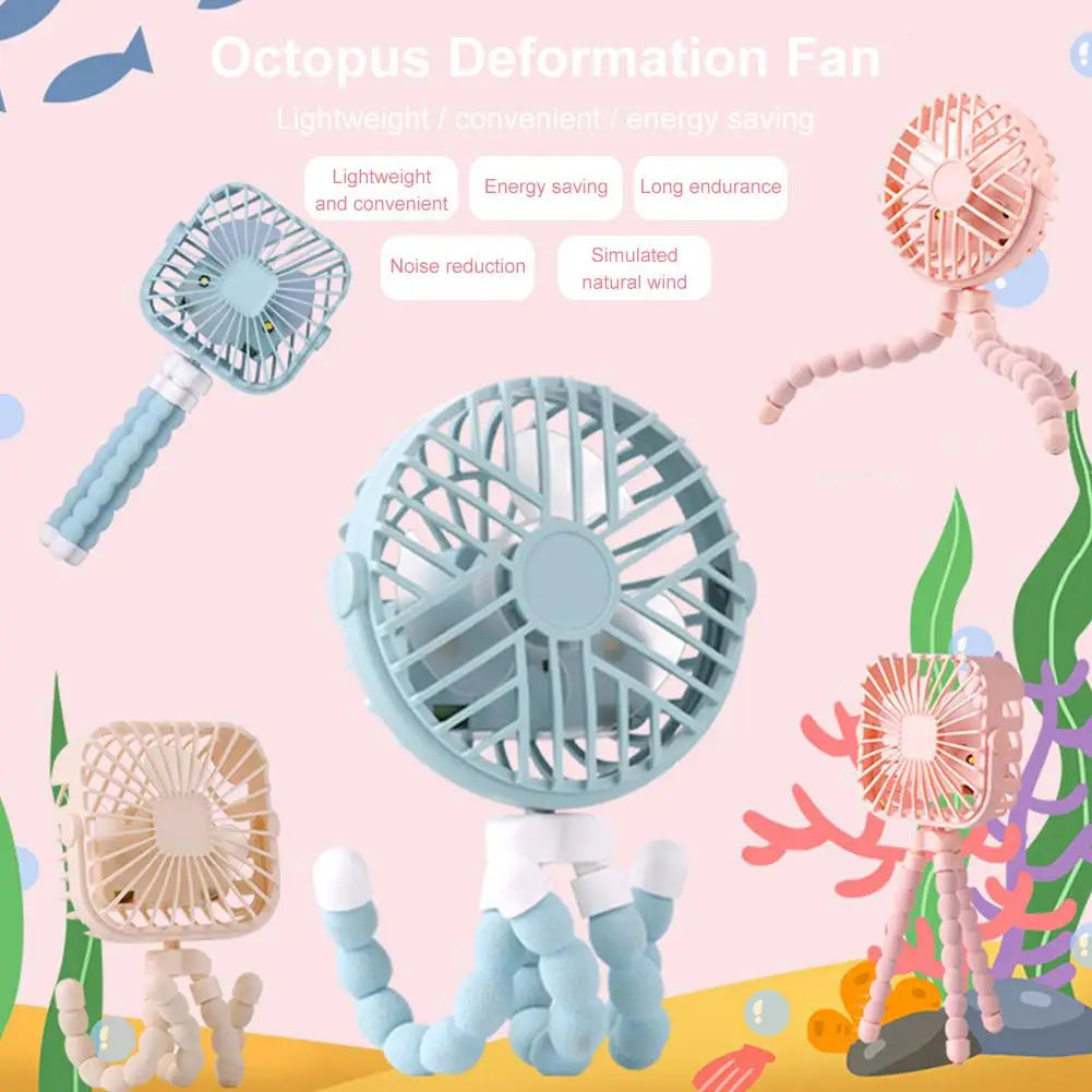 Летняя мини ручная коляска вентилятор USB или на батарейках Регулируемая 3