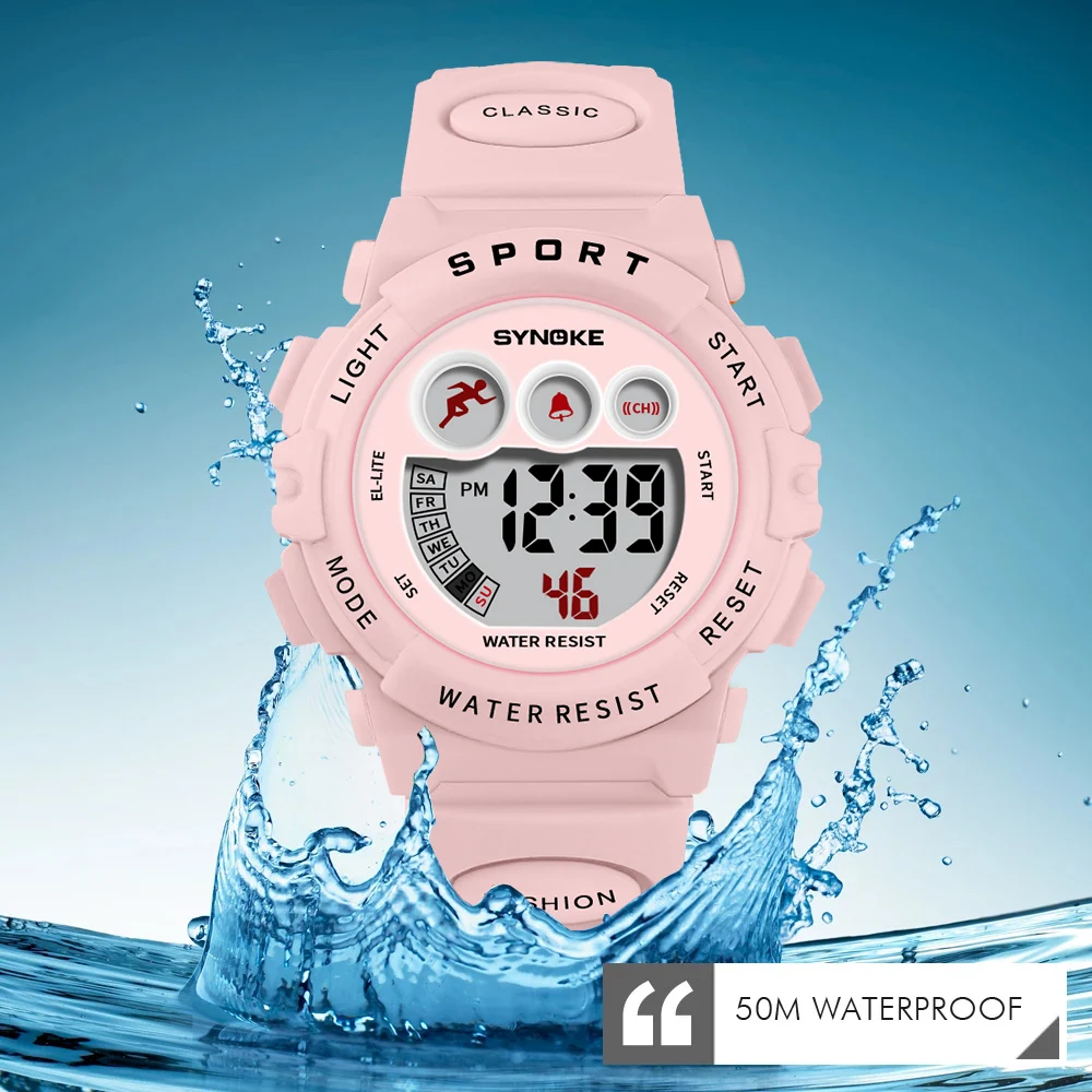 

Часы SYNOKE детские цифровые, водонепроницаемость 50 м, улучшенные спортивные, для мальчиков и девочек