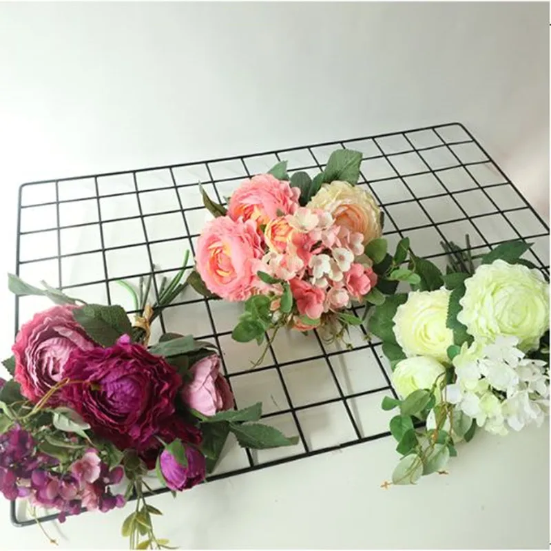 

Lotus Artificial Flowers Bunch Wedding Decoration Home Decor Holding Flowers Hydrangea Artificial Flower Silk Fake Flower