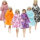 Модное разноцветное пальто, Фланелевое пальто, пушистый халат, зимнее платье, Теплая Одежда для куклы Барби, аксессуары для кукольного домика, детская игрушка сделай сам