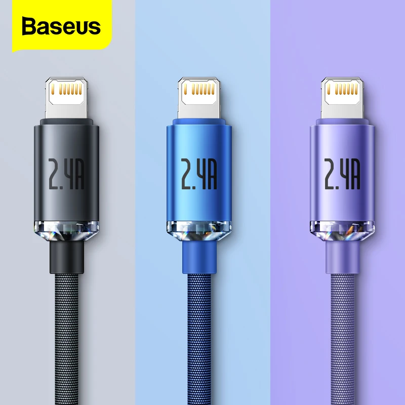 

USB-кабель Baseus для iPhone 13, 12, 11 Pro Max, X, 8, 7p, 6s, 2,4 А, быстрая зарядка