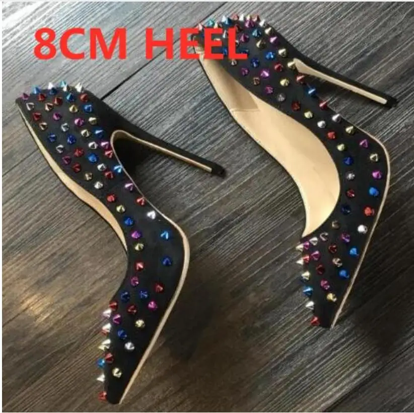 

2020 Lady Rivet High Heels Shoes for Women Pointed Sandals Sexy Red Heels Luxury Shoes Women Designers Plus Size Women Shoes