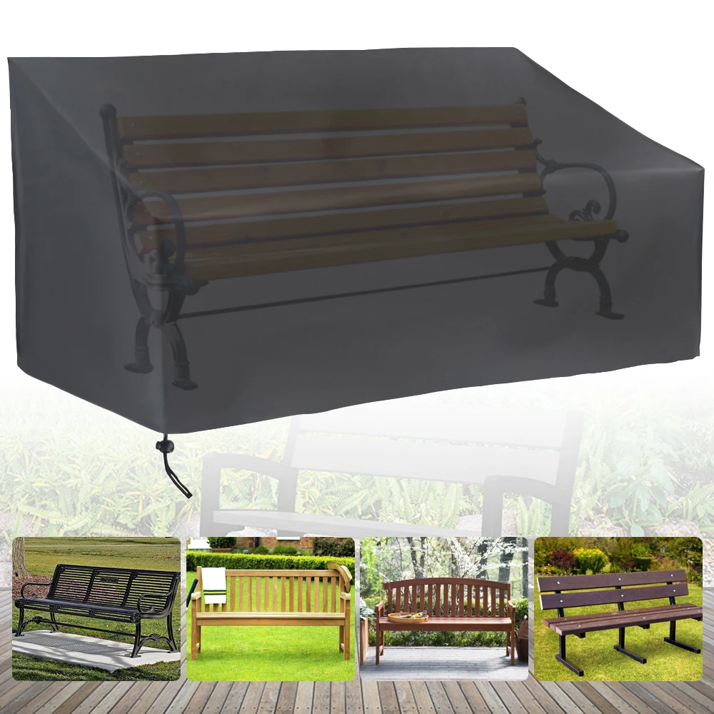 

2/3/4 Seats Multiple Specifications Available Garden Bench Dustproof Cover Waterproof Breathable Outdoor Bench Seat Cover Black