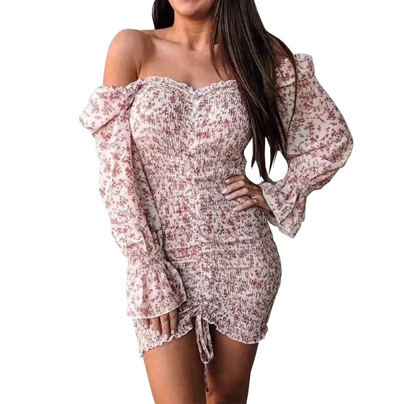 Женское пляжное платье с квадратным вырезом и цветочным принтом облегающее