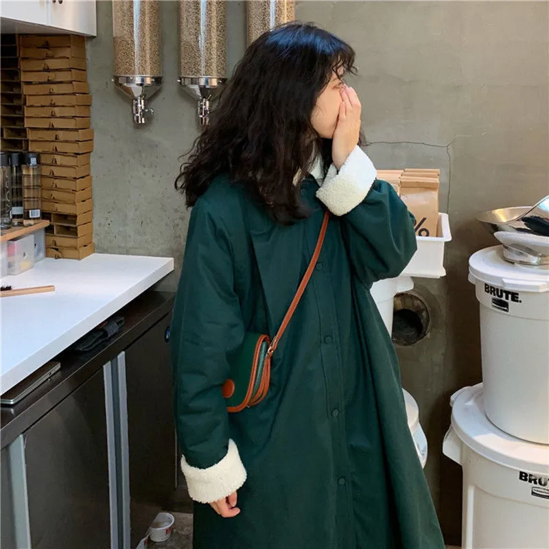 Парка женская зимняя длинная из овечьей шерсти с капюшоном и длинным рукавом |