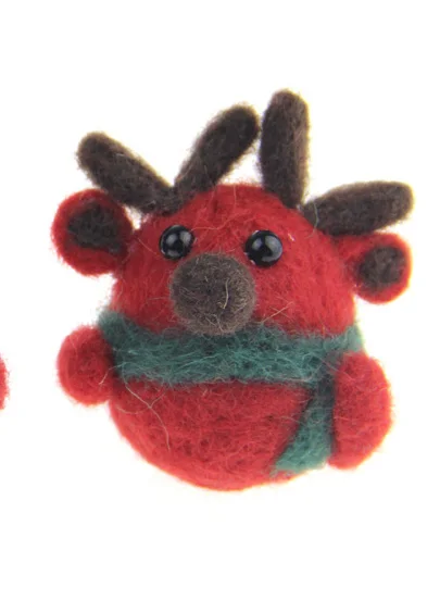 Red deer 1 шт. Zasy игла Шерсть Войлок Рождество мультфильмы ручной работы DIY колыбели - Цвет: Red deer