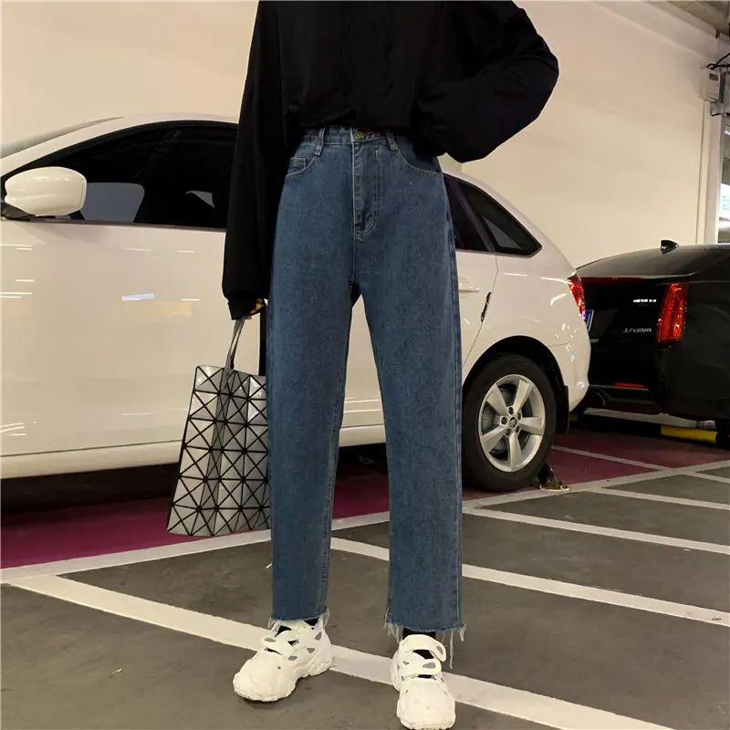 2019 осень размера плюс для полных девочек Укороченные джинсы Для женщин корейский