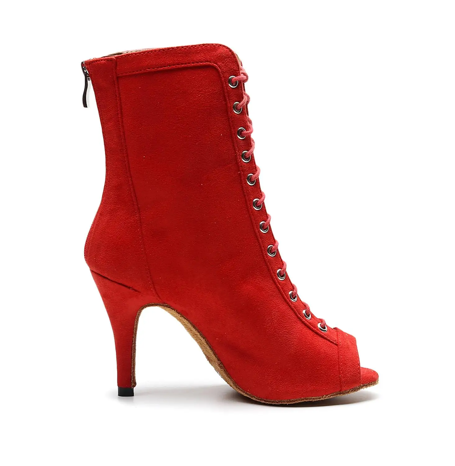 Кожаные туфли для латиноамериканских танцев женские длинные ботинки