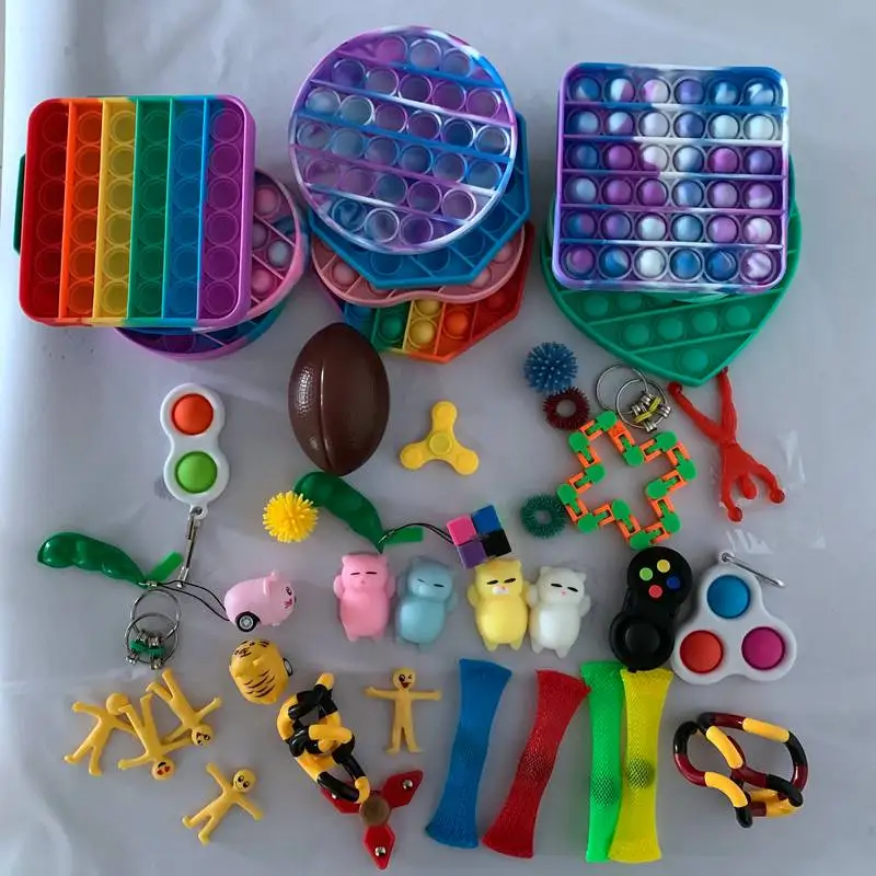 

Fidget Sensory Toy Set Stress Relief Toys Autism Anxiety Relief Stress Bubble Fidget Sensory Toy For Kids Adults