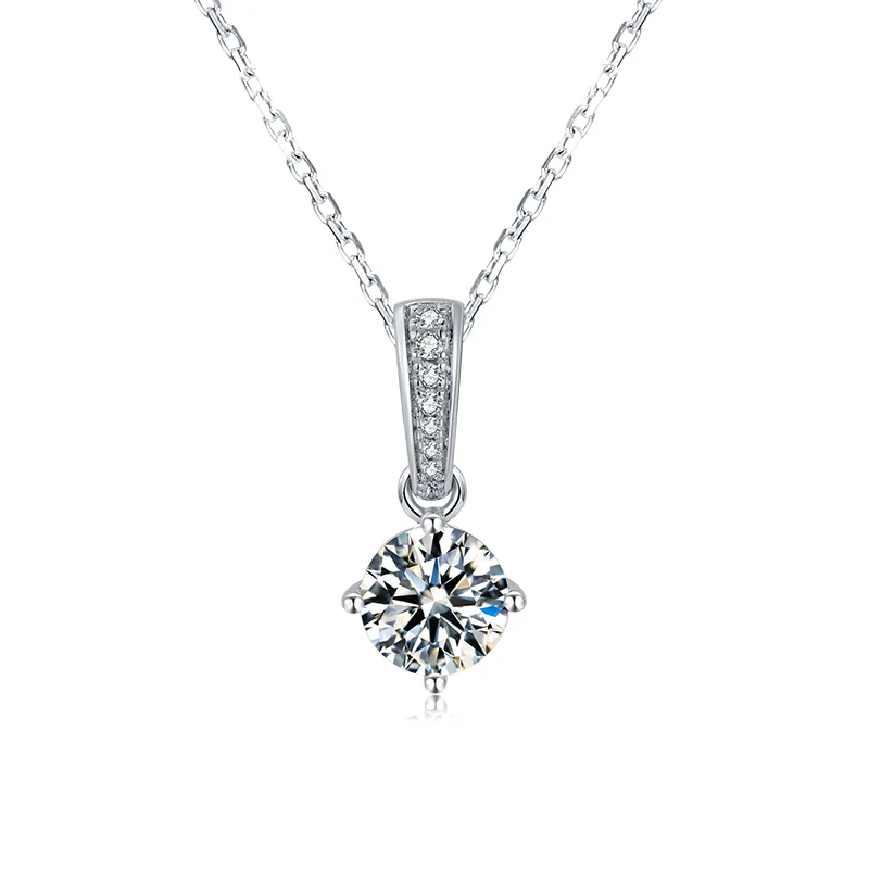 

Ожерелье с муассанитом для женщин из белого золота 18 К, 1 карат