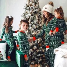 2023 Christmas Family Matching Pajamas Set Mother Father Kids Clothes Family Look Outfit Baby Girl Rompers Sleepwear Pyjamas