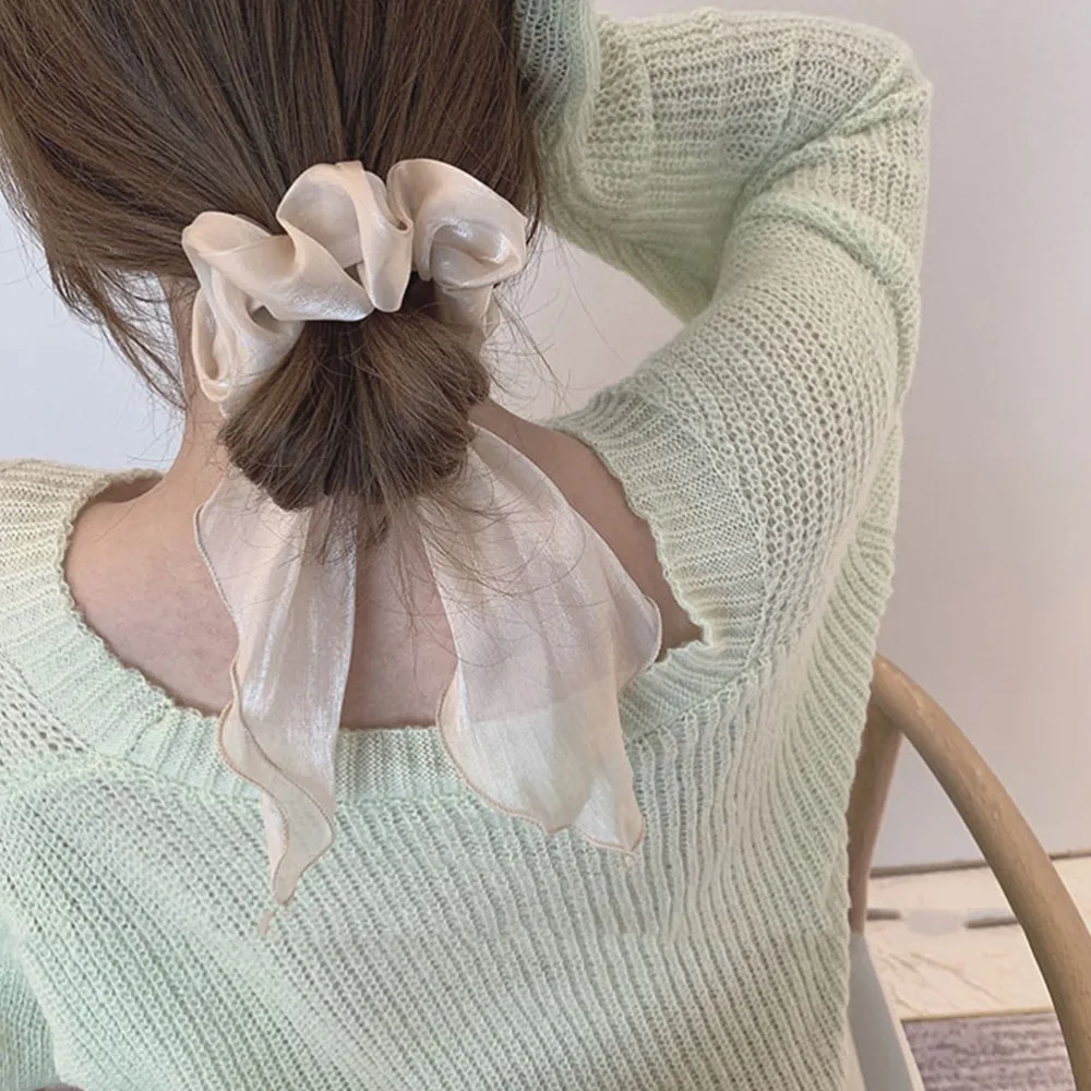 

8Pcs Elastic Ribbon Hair Rings Fresh Style Mesh Hair Ties Hair Accessories