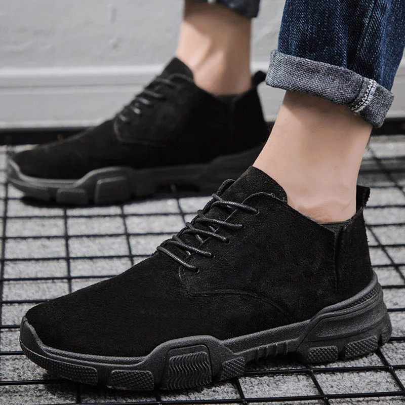 

Winter Men Boots Breathable Ankle Boots Men Lace Up Men Casual Boots Solid Color Male Sneakers Outdoor Hiking Shoes Walking Shoe