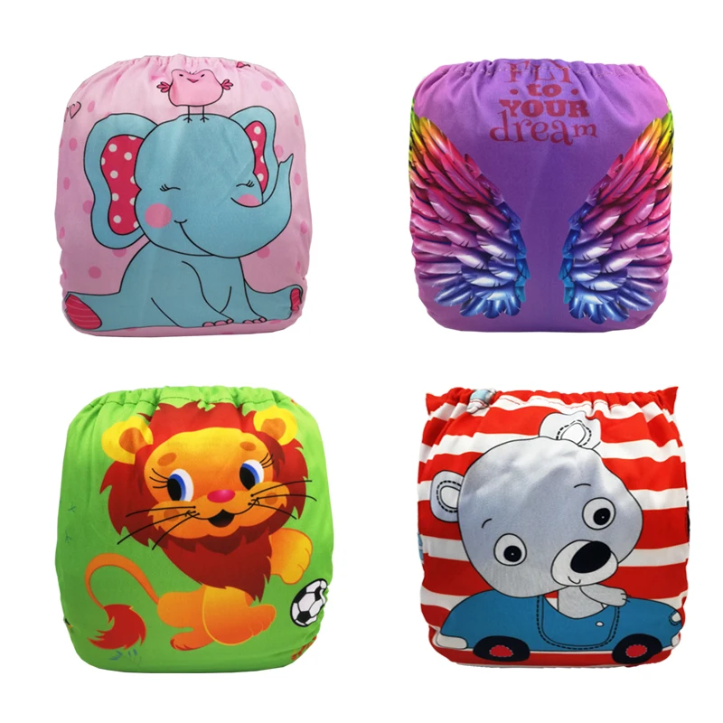 Детские моющиеся подгузники AIO с карманами ткань полиуретановыми нитями