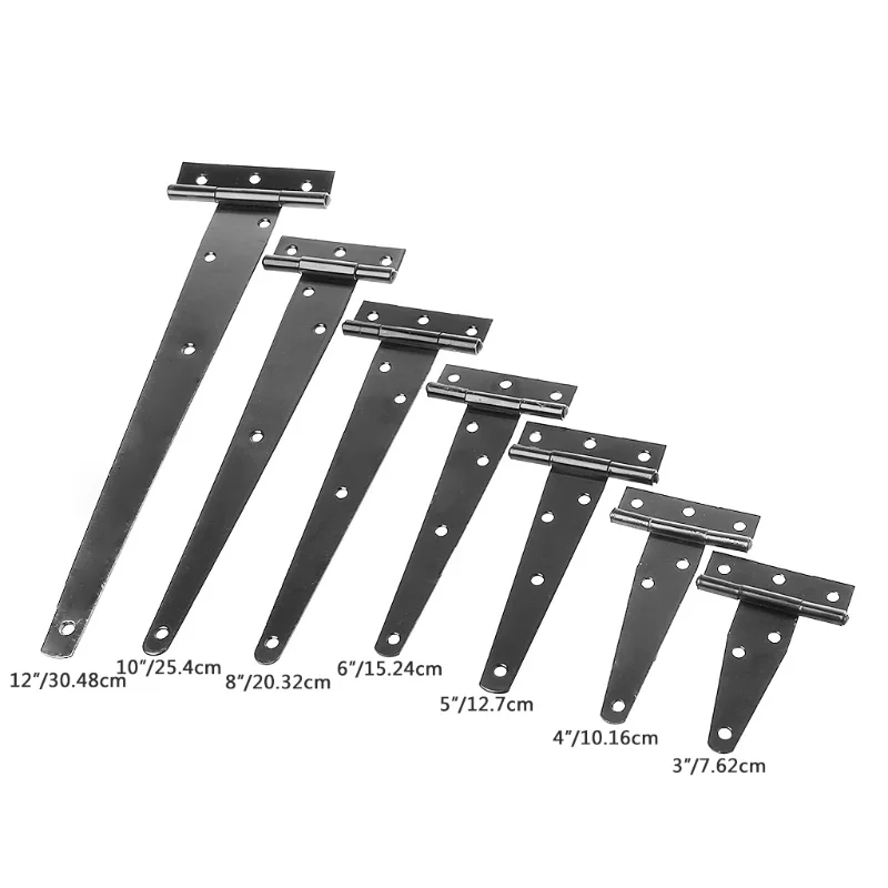 

1 Pc 3inch-12inch Black Paint T Shape Triangle Hinge Cabinet Shed Wooden Door Gate Hinges Hardware