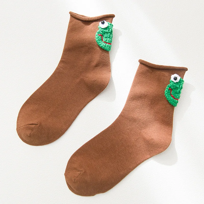 Модные с рисунками героев из мультфильмов рисунок лягушки милые короткие носки