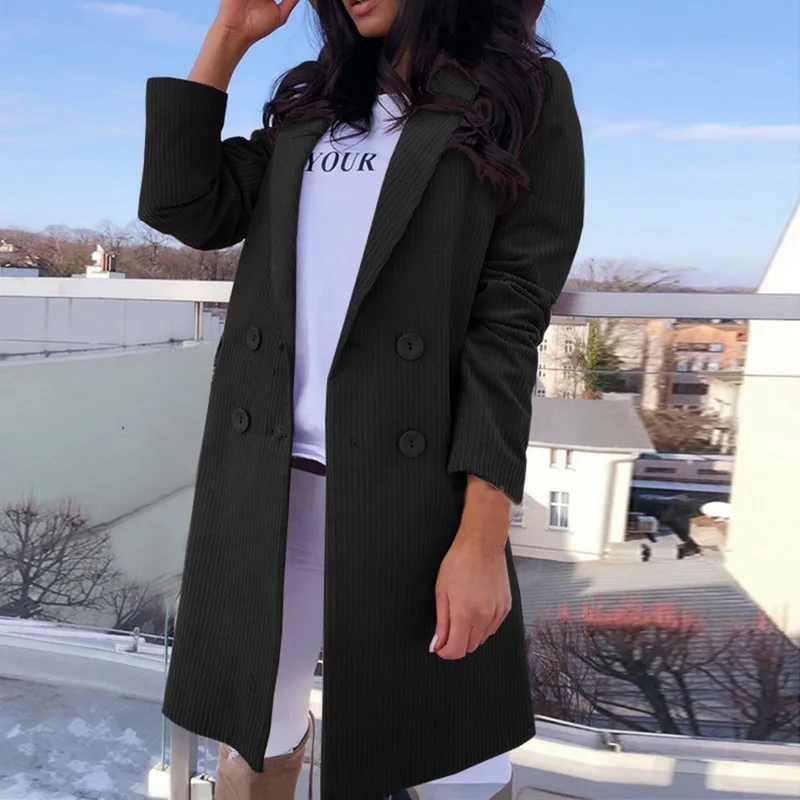 Женское длинное шерстяное пальто осенне-зимняя приталенная куртка новинка 2020