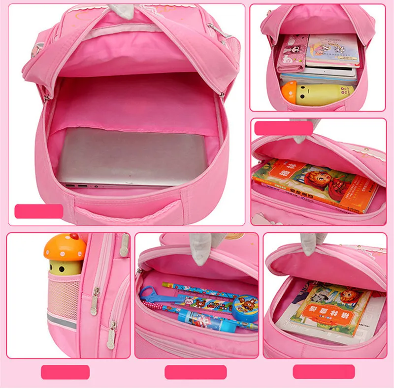 Школьные сумки на колесиках с героями мультфильмов для девочек 2 или 6 съемный