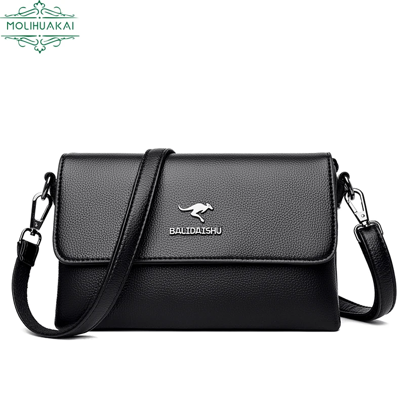 

Женская сумка через плечо из мягкой искусственной кожи, Повседневная Дамская сумочка через плечо, двойной ремешок на плечо