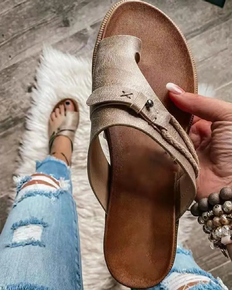 

Women Slippers 2020 Summer New Rome Retro Sandal Flat Casual Shoes Female Slip on Slides Woman Shoes Plus Size 35-43