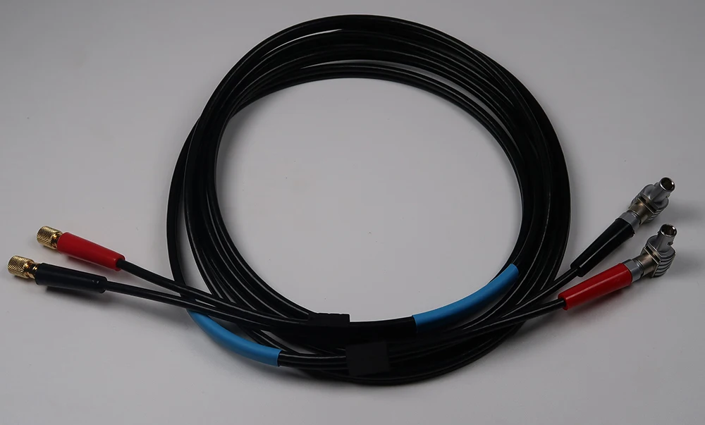 Двойной кабель RG174 UT 90 градусов эквивалент LEMO 00 MICRODOT of дефектоскоп|Приборы для