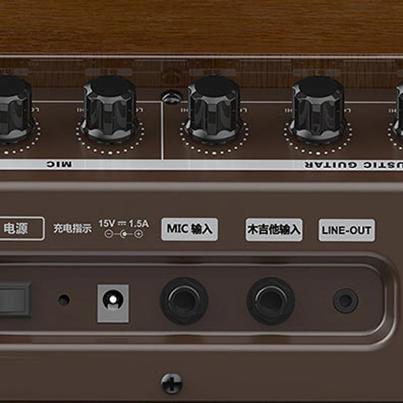 

AROMA AG-26A Acoustic Guitar Amplifier 26W Portable Amp with Microphone Interface Built-In Rechargeable Battery and Bluetooth