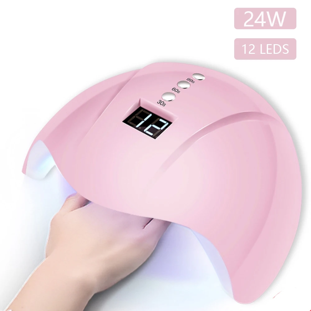 Сухие ногти инструмент 24 Вт УФ светодиодная лампа для сушки ногтей всех типов
